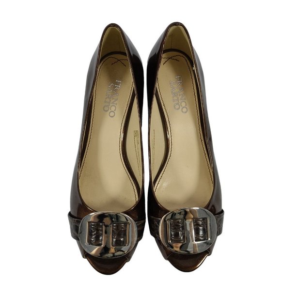 FRANCO SARTO Bronze Patent Leather 6.5 - Picture 2 of 5